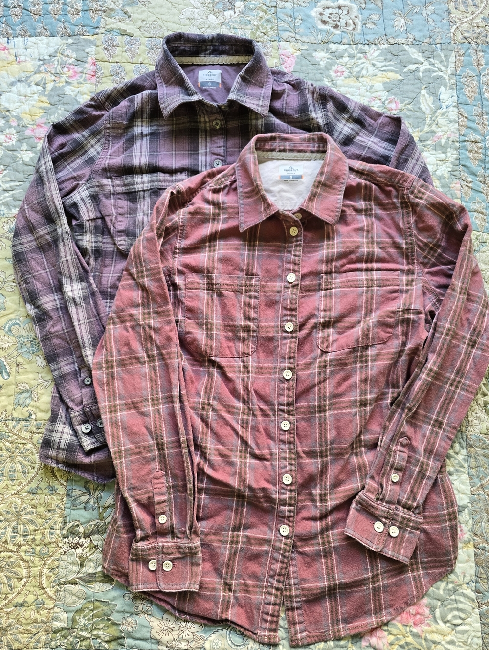 Lot of 2 Ridgecut Toughwear Cotton Flannel Shirts Women’s Size Small